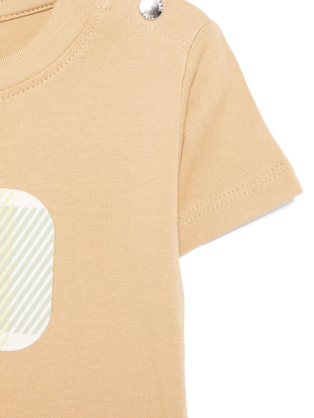T-shirt per neonato Trussardi Junior beige con stampa grafica - Rubino Kids