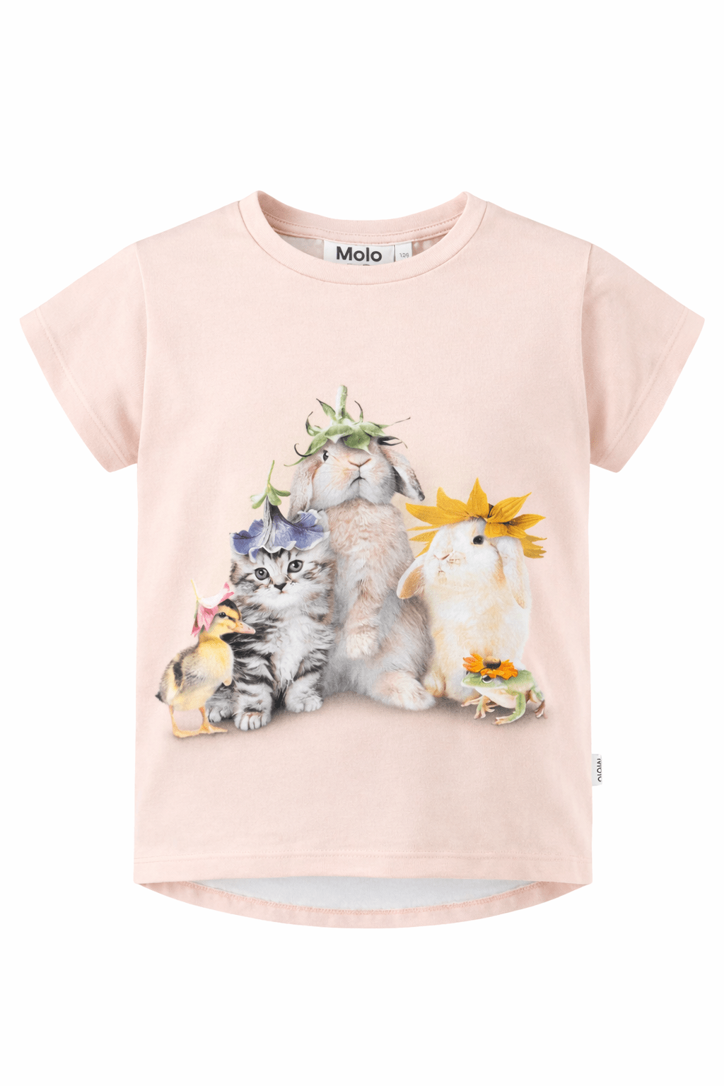 T-shirt Ragnhilde per bambina Molo rosa con stampa animali - Rubino Kids