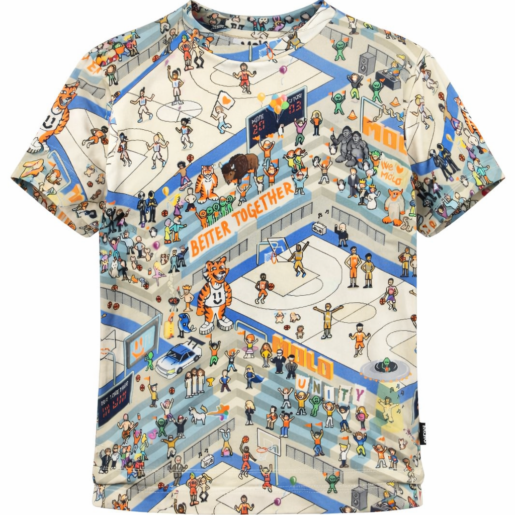 T-shirt Ralphie per bambino Molo multicolore con stampa all - over - Rubino Kids