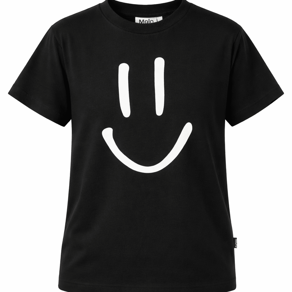 T-shirt Roxo per bambini Molo nera con stampa smile - Rubino Kids