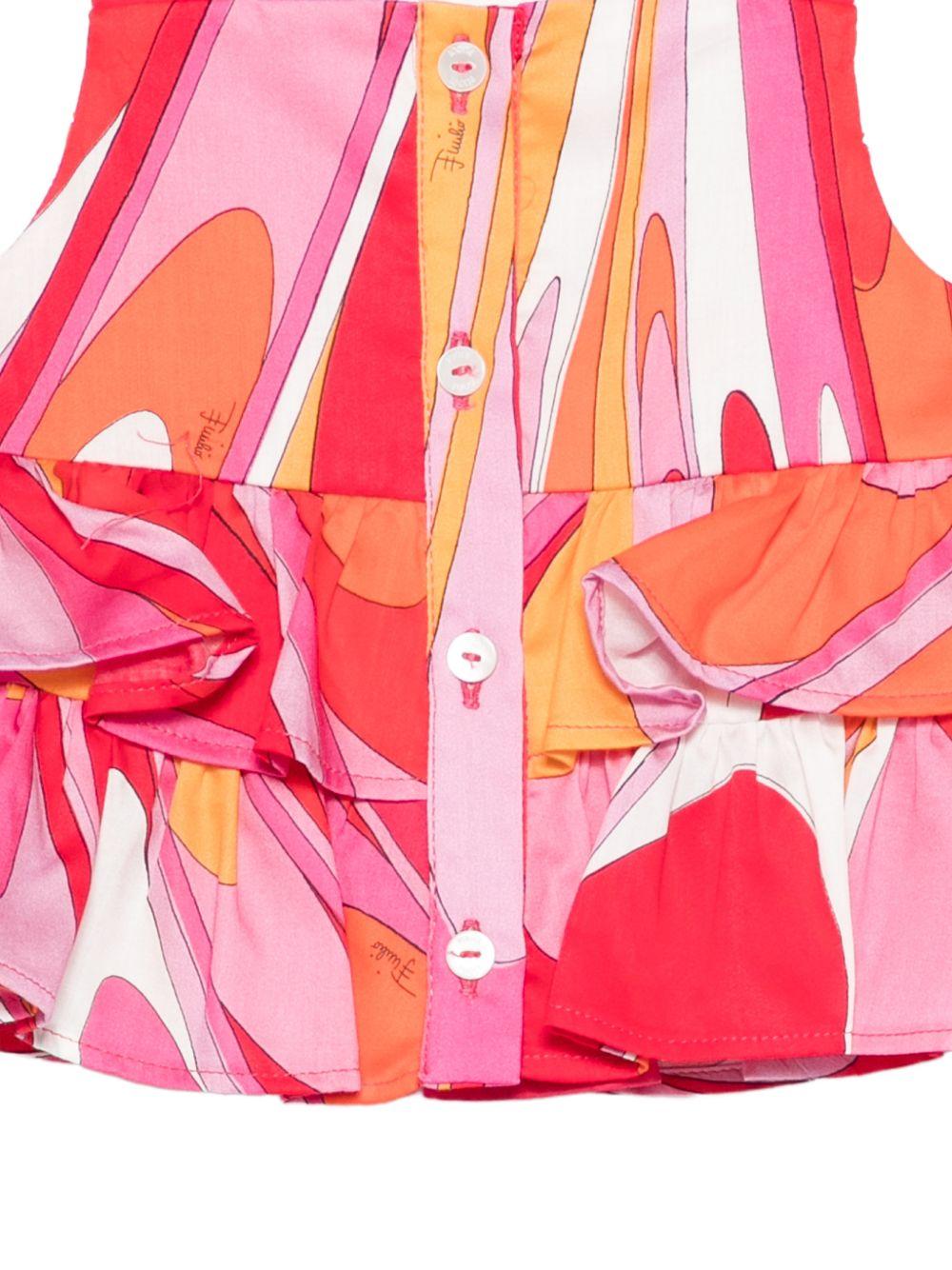 Top per bambina Emilio Pucci Junior multicolore con volant - Rubino Kids