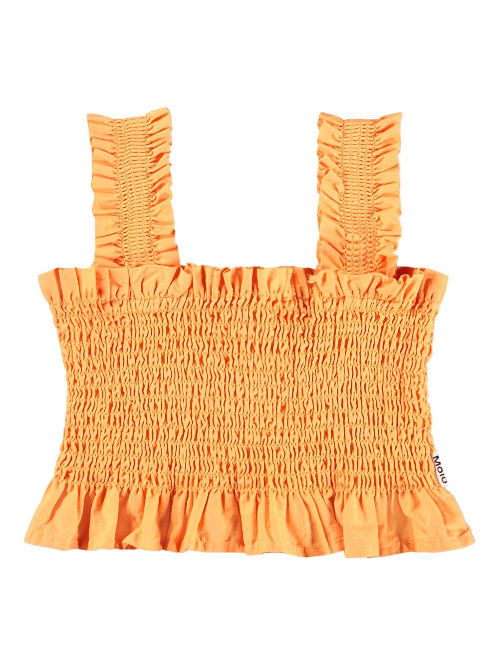 Top per bambina Molo Rolfia arancione con dettaglio con ruches - Rubino Kids