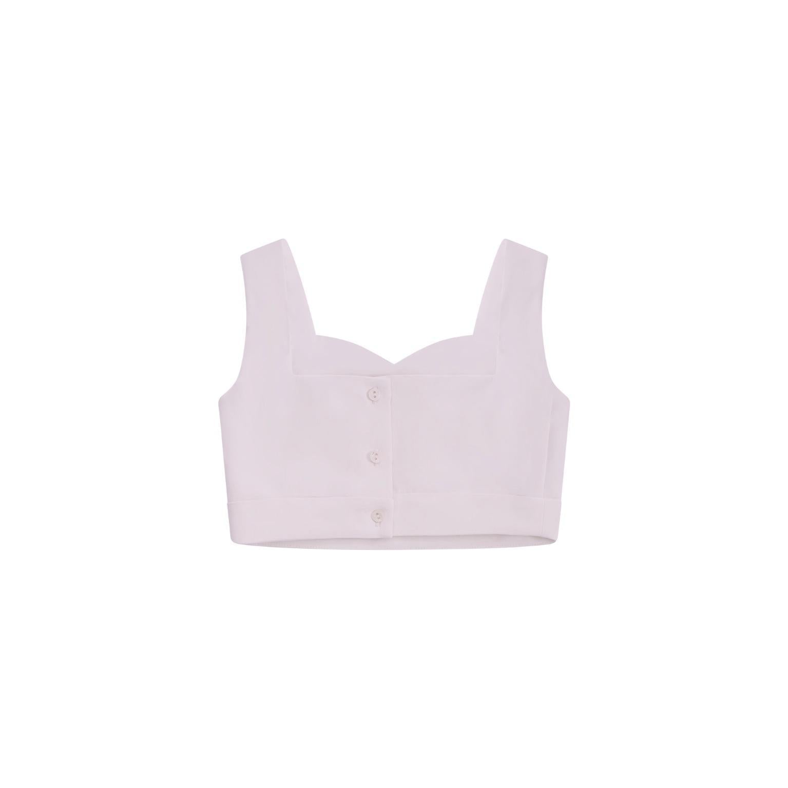 Top per bambina Monnalisa bianco con bottoni - Rubino Kids
