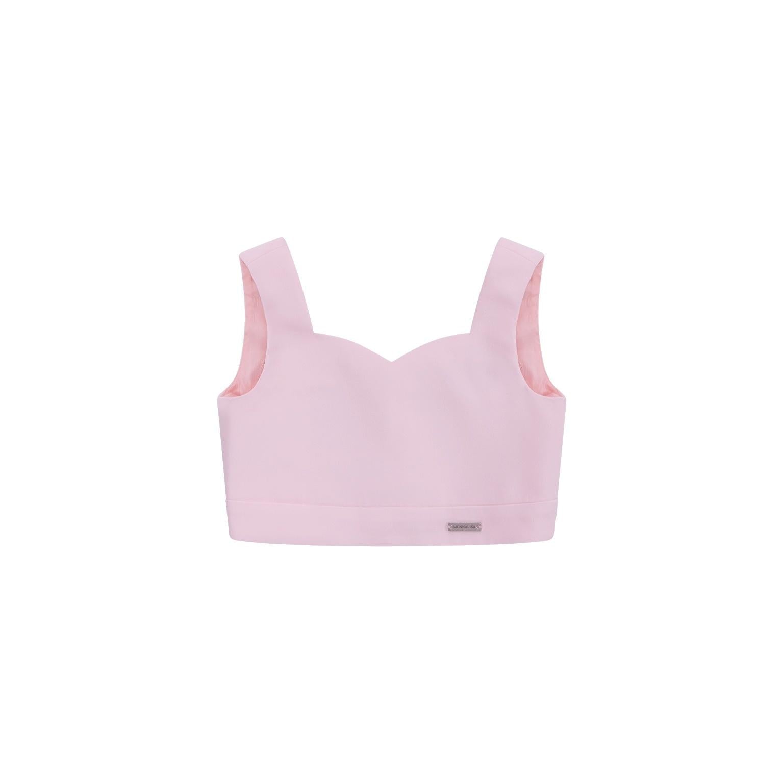 Top per bambina Monnalisa rosa chiaro con bottoni - Rubino Kids
