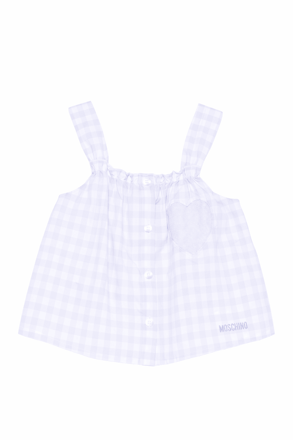 Top per bambina Moschino Kids viola con motivo a quadri - Rubino Kids