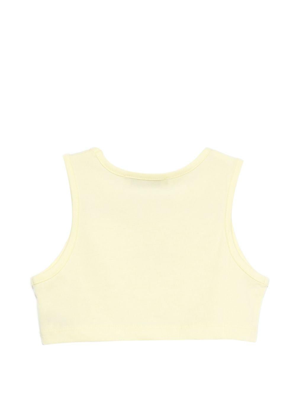 Top per bambina MSGM Kids giallo con stampa logo - Rubino Kids