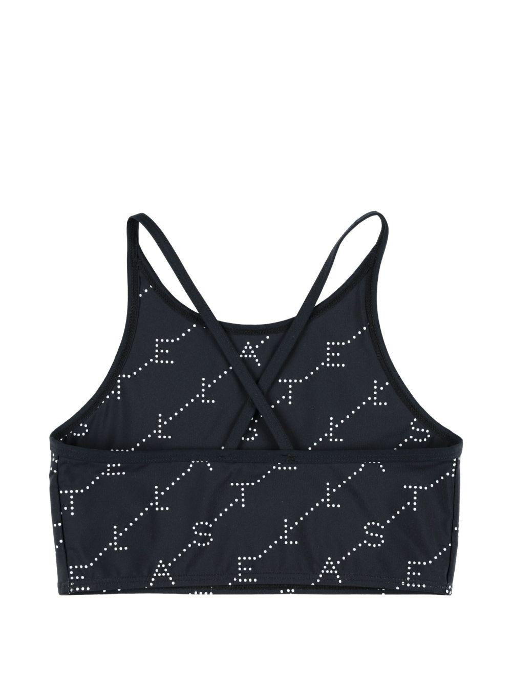 Top per bambina Stella McCartney Kids nero con spalline incrociate - Rubino Kids