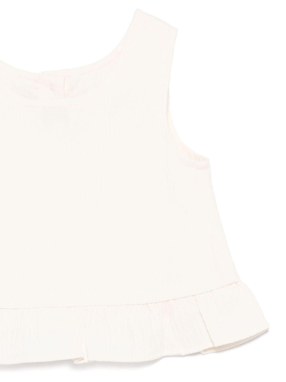 Top per neonata Donsje Francise bianco con orlo increspato - Rubino Kids