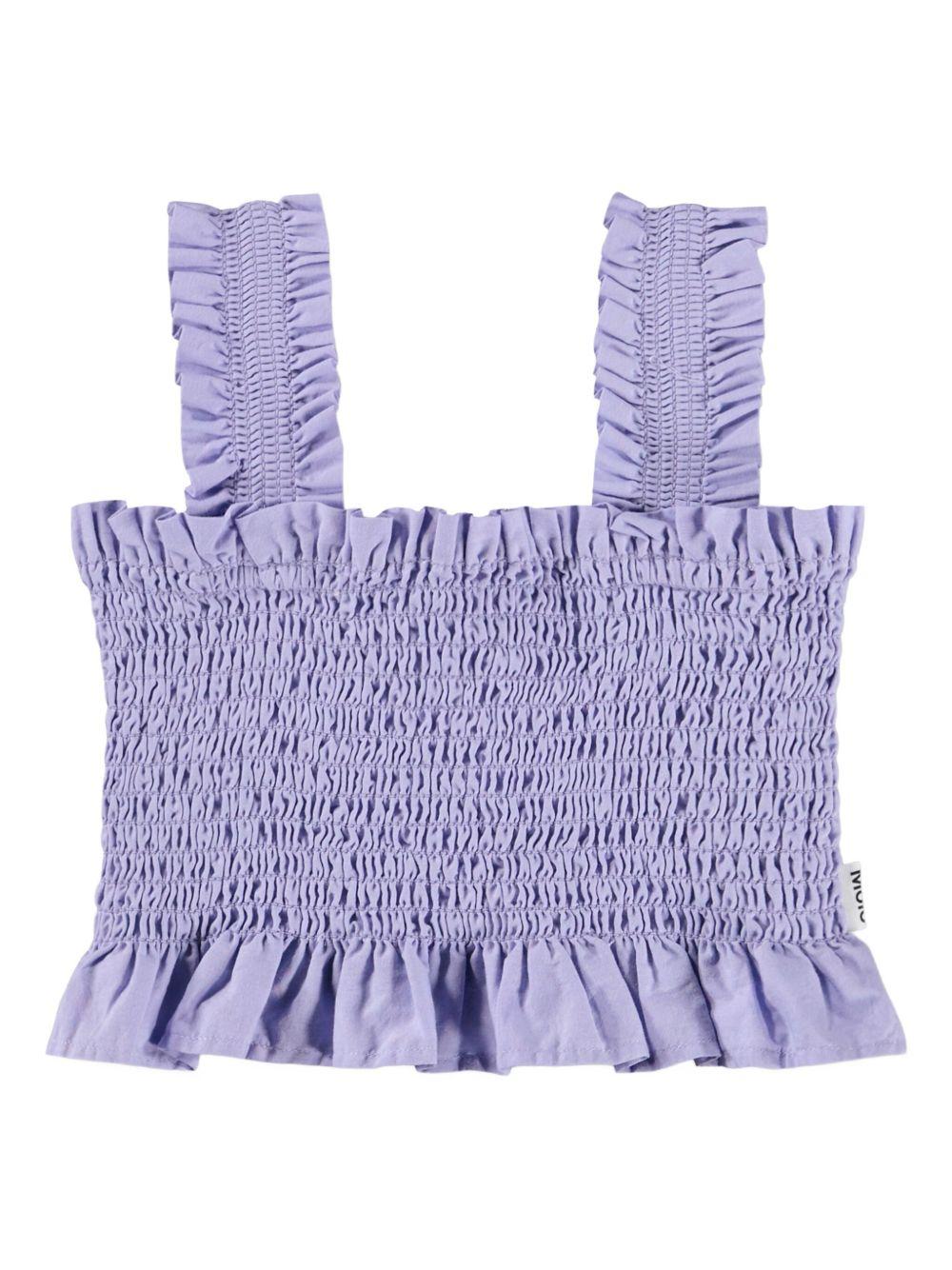 Top Rolfia per bambina Molo viola con corsetto arricciato - Rubino Kids