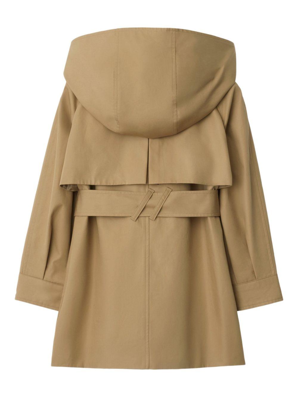 Trench per bambina Burberry Kids beige con cappuccio - Rubino Kids