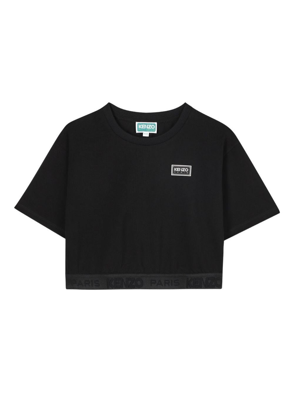 Tuta sportiva per bambina Kenzo Kids nero con logo - Rubino Kids