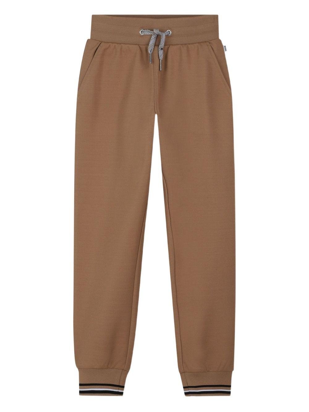 Tuta sportiva per bambino BOSS Kidswear marrone con cappuccio e zip - Rubino Kids