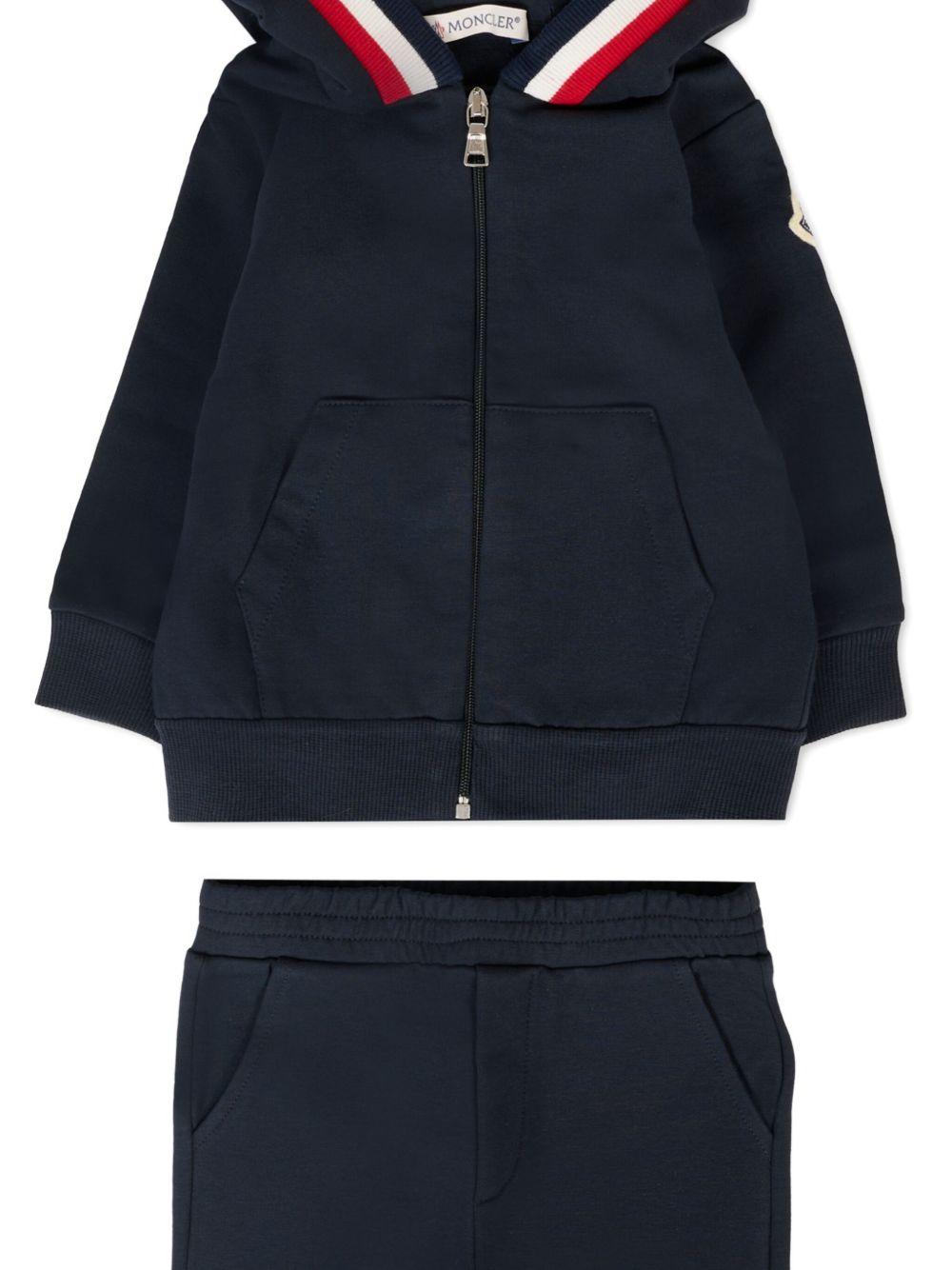 Tuta sportiva per neonato Moncler Enfant blu con cappuccio - Rubino Kids