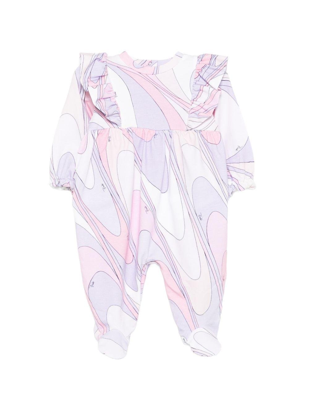 Tutina con fantasie per neonata Emilio Pucci Junior multicolor con scollo rotondo - Rubino Kids