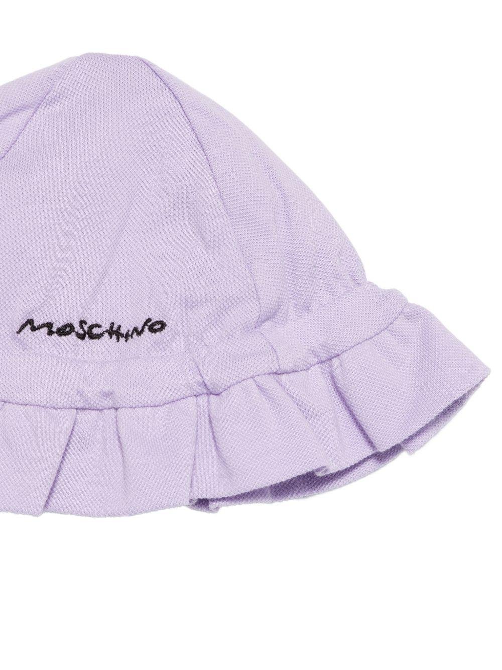 Tutina e cappellino per neonata Moschino Kids lilla con stampa Bear - Rubino Kids