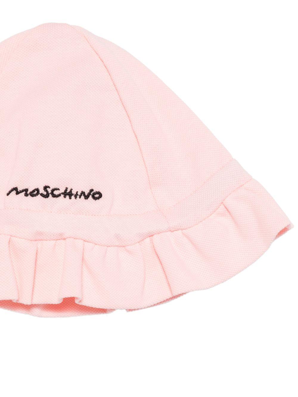 Tutina e cappellino per neonata Moschino Kids rosa con stampa Bear - Rubino Kids