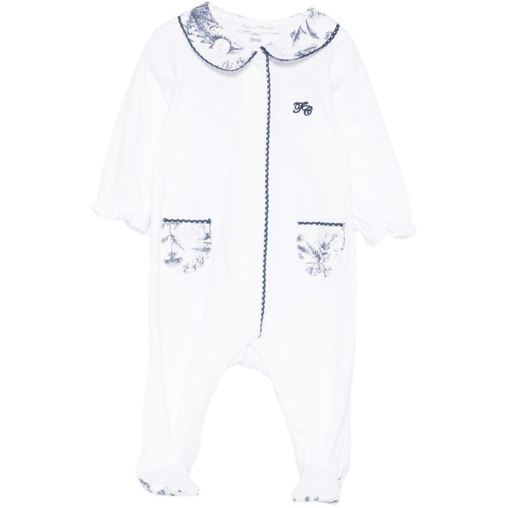 Tutina per bambino Tartine & Choccolat azzurro con stampa a fiori - Rubino Kids