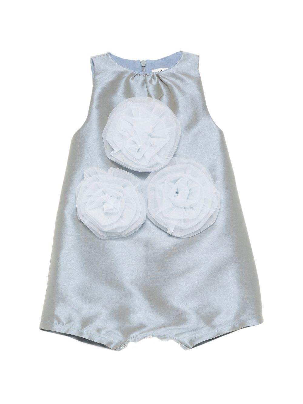 Tutina per neonata Alapage azzurro con applicazioni floreali - Rubino Kids