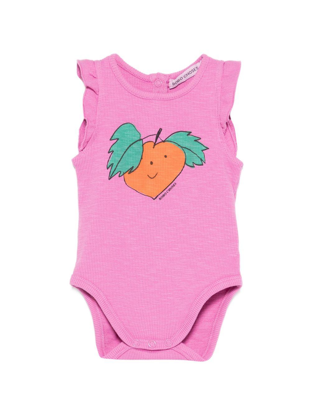 Tutina per neonata Bobo Choses fucsia con stampa rapa - Rubino Kids