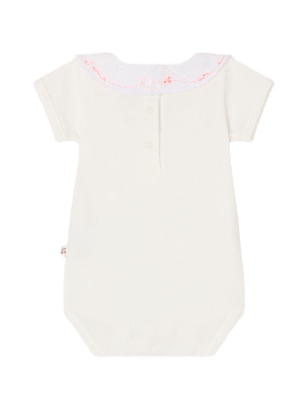 Tutina per neonata Bonpoint bianca con colletto con ruches - Rubino Kids