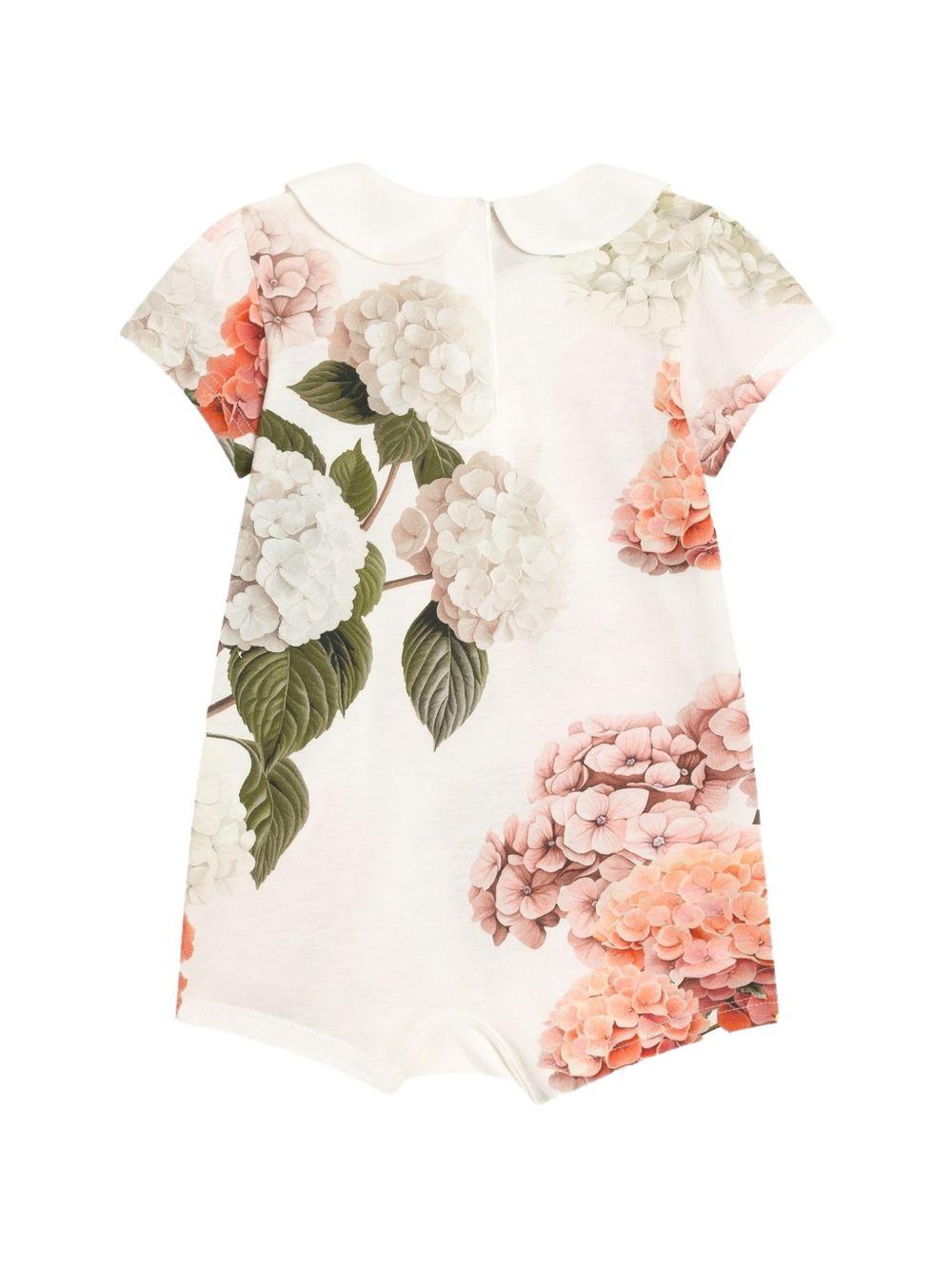 Tutina per neonata Dolce & Gabbana Kids bianca con stampa floreale all - over - Rubino Kids