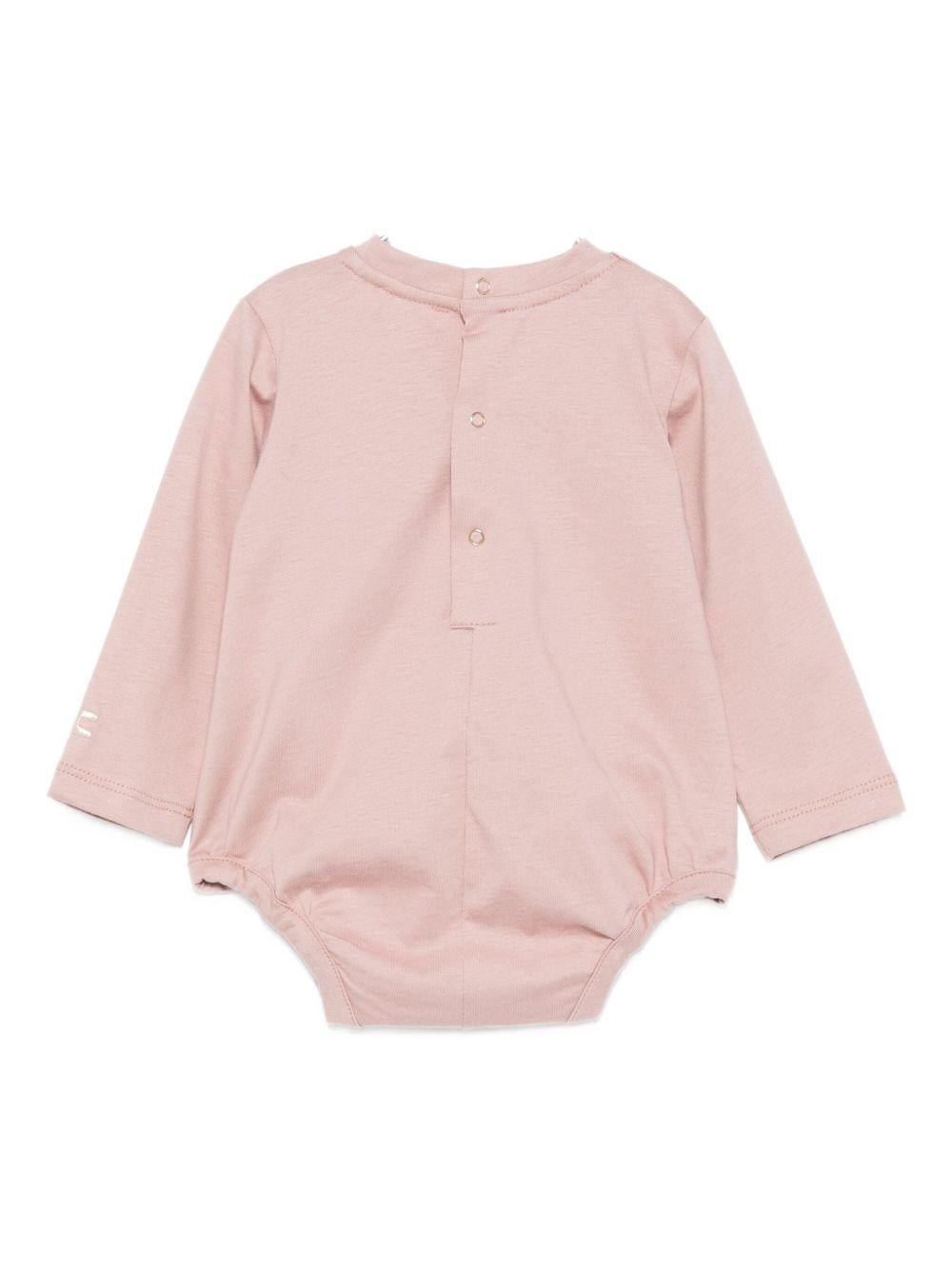 Tutina per neonata Elisabetta Franchi La Mia Bambina rosa con logo ricamato - Rubino Kids