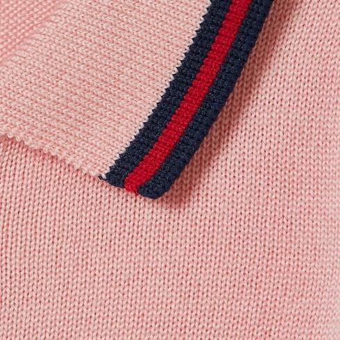 Tutina per neonata Gucci Kids rosa con finiture motivo Web - Rubino Kids