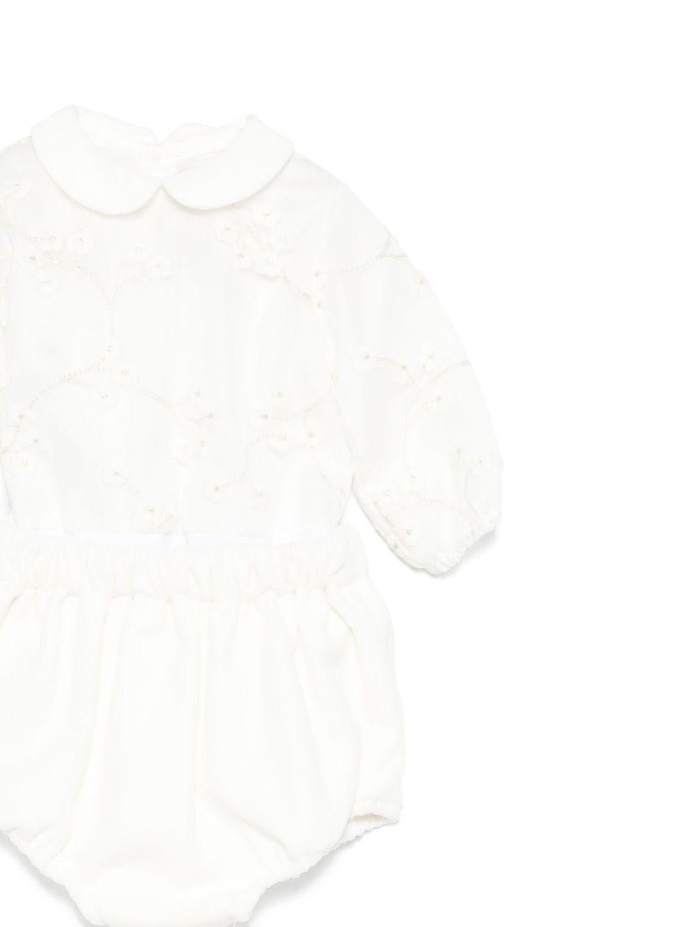 Tutina per neonata La Stupenderia bianca con colletto alla Peter Pan - Rubino Kids