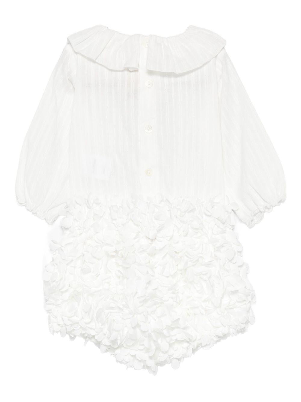 Tutina per neonata La Stupenderia bianca con decorazione a petali - Rubino Kids