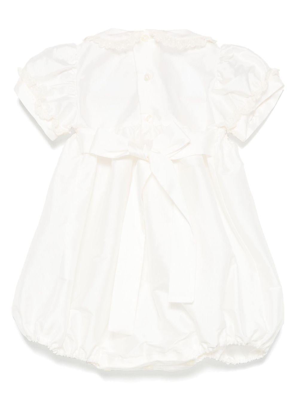 Tutina per neonata Mariella Ferrari bianco con arricciatura - Rubino Kids