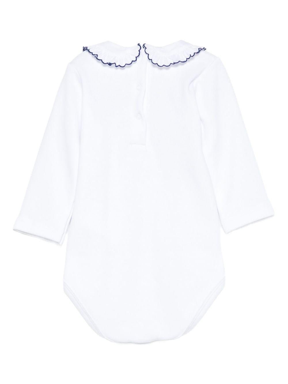 Tutina per neonata Mariella Ferrari bianco con rifiniture blu - Rubino Kids