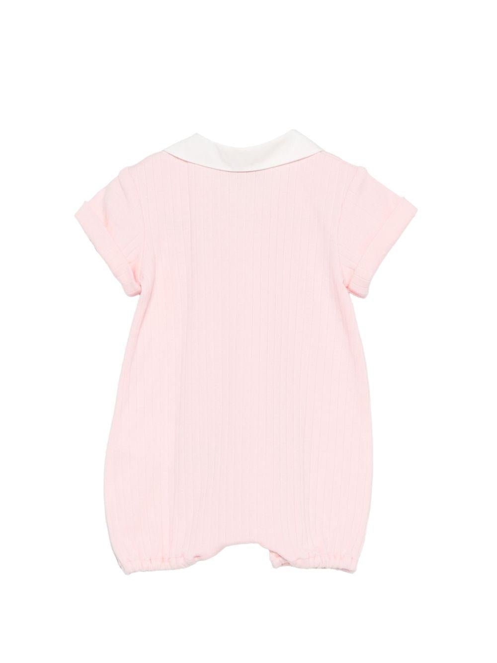Tutina per neonata Moschino Kids rosa con applicazione Teddy Bear - Rubino Kids