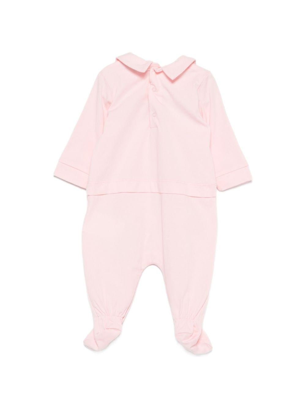 Tutina per neonata Moschino Kids rosa con colletto alla Peter Pan - Rubino Kids