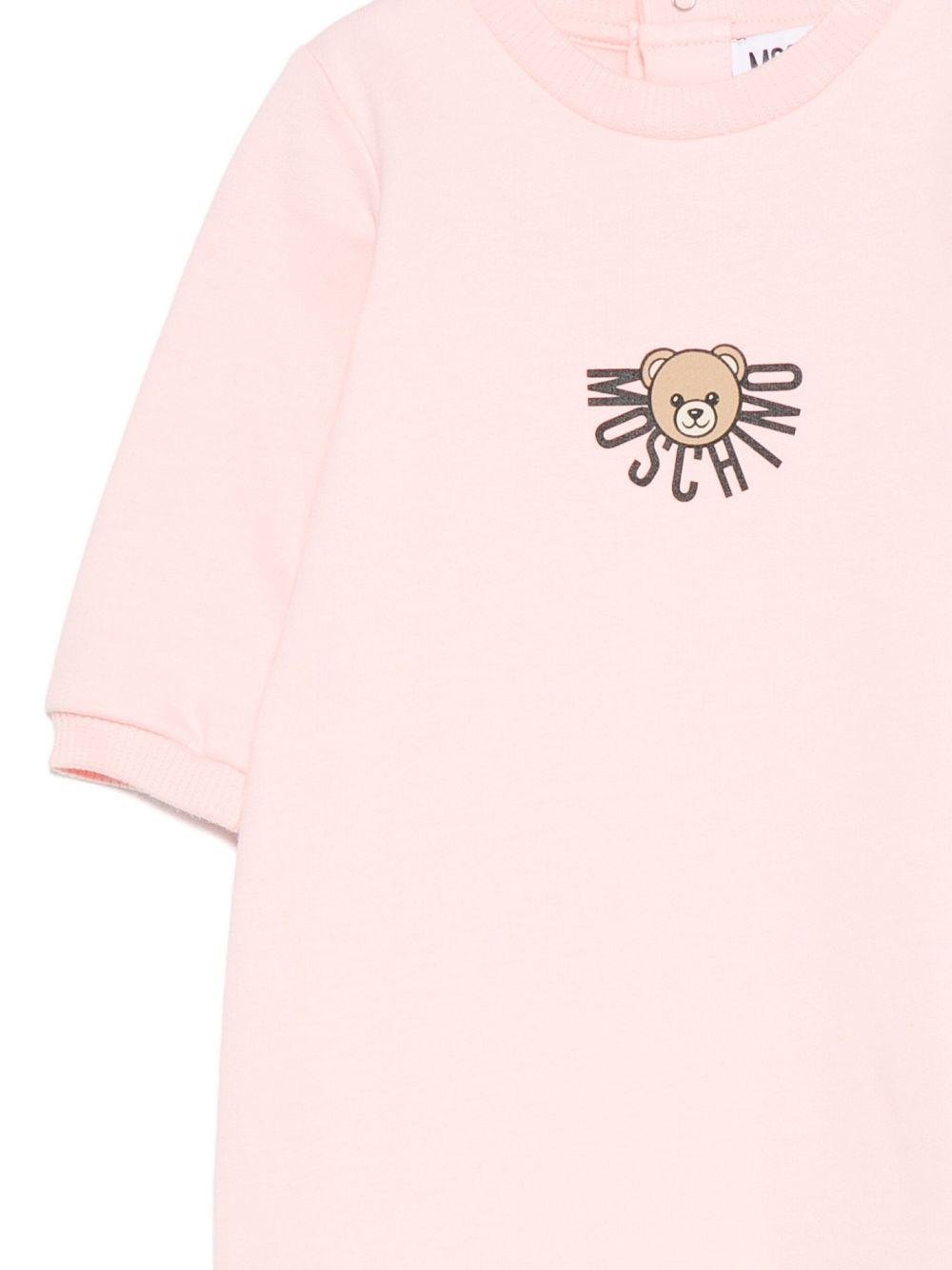 Tutina per neonata Moschino Kids rosa con motivo Teddy Bear - Rubino Kids