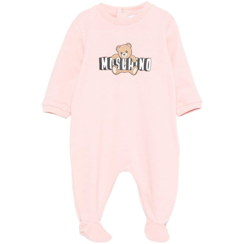 Tutina per neonata Moschino Kids rosa con stampa orsetto - Rubino Kids
