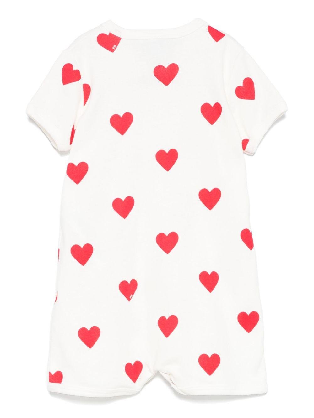 Tutina per neonata Petit Bateau bianca con stampa a cuore all - over - Rubino Kids