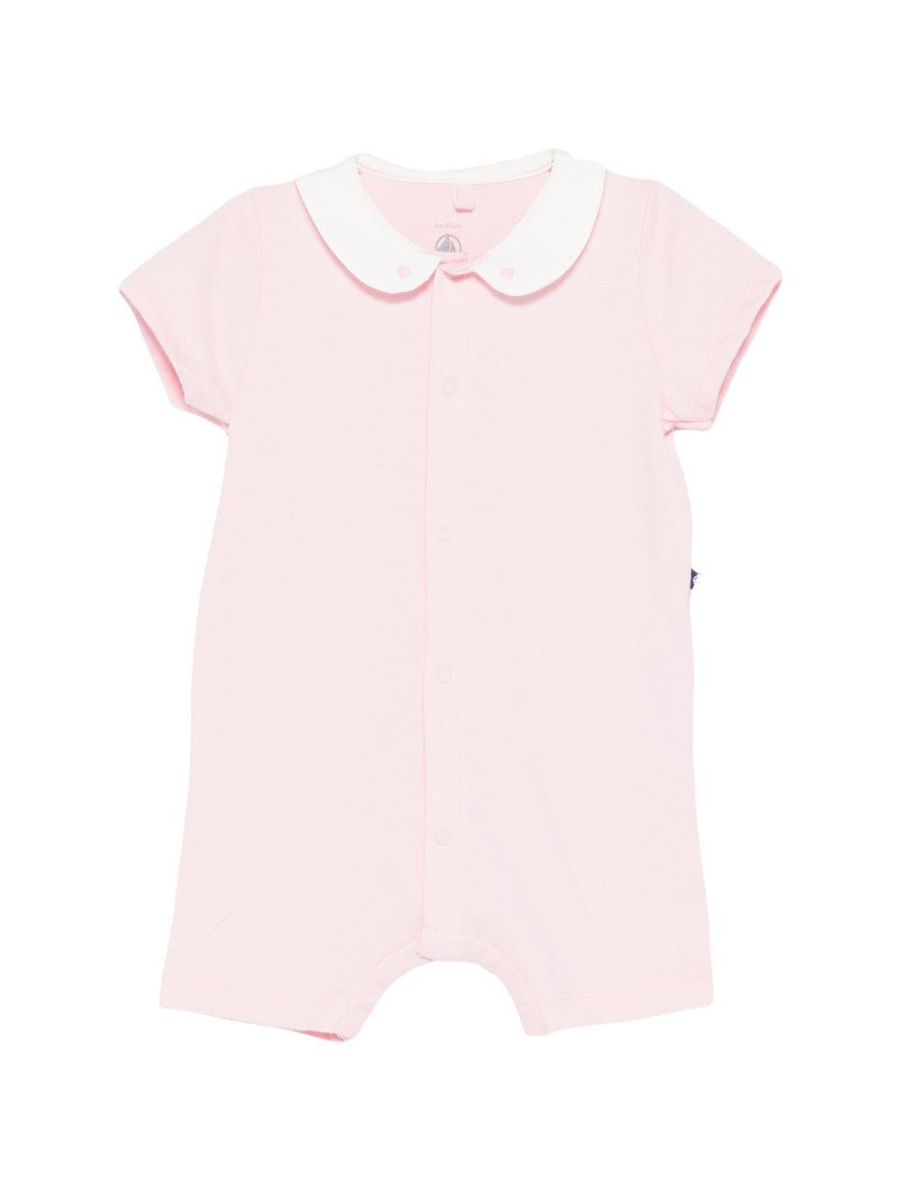 Tutina per neonata Petit Bateau rosa con colletto alla Peter Pan - Rubino Kids