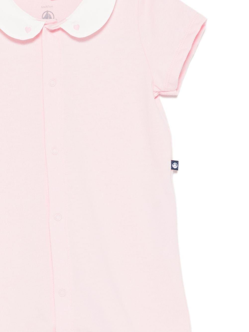 Tutina per neonata Petit Bateau rosa con colletto alla Peter Pan - Rubino Kids
