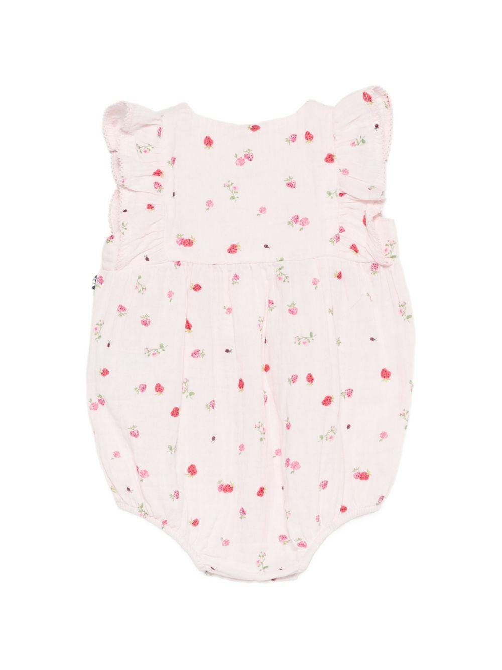 Tutina per neonata Petit Bateau rosa con stampa fiore all - over - Rubino Kids