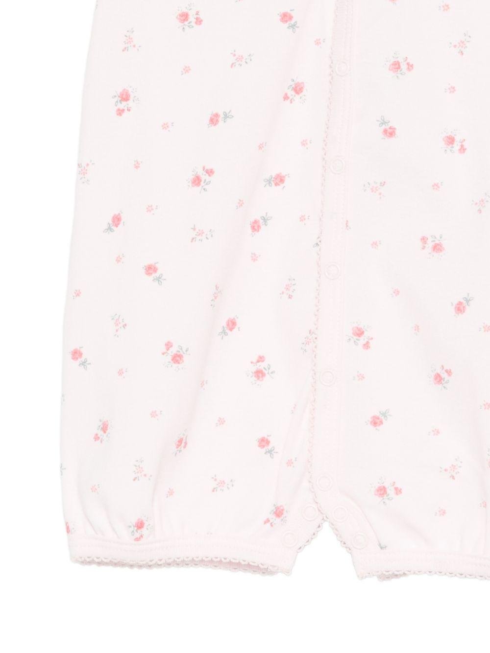 Tutina per neonata Petit Bateau rosa con stampa floreale - Rubino Kids