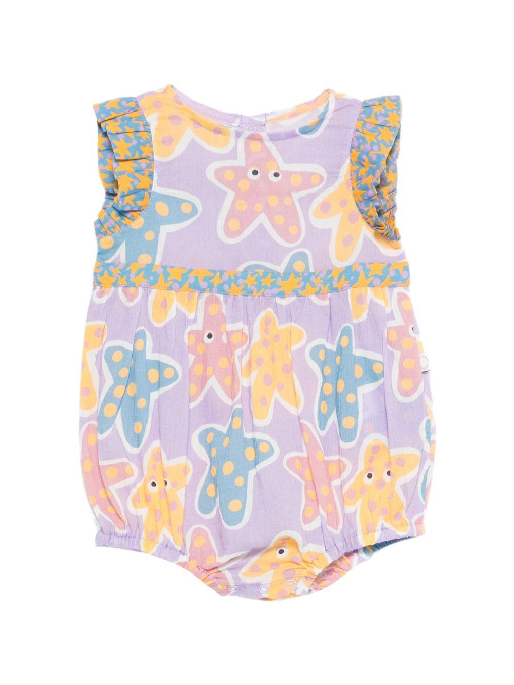 Tutina per neonata Stella McCartney Kids viola con stampa stelle marine all - over - Rubino Kids