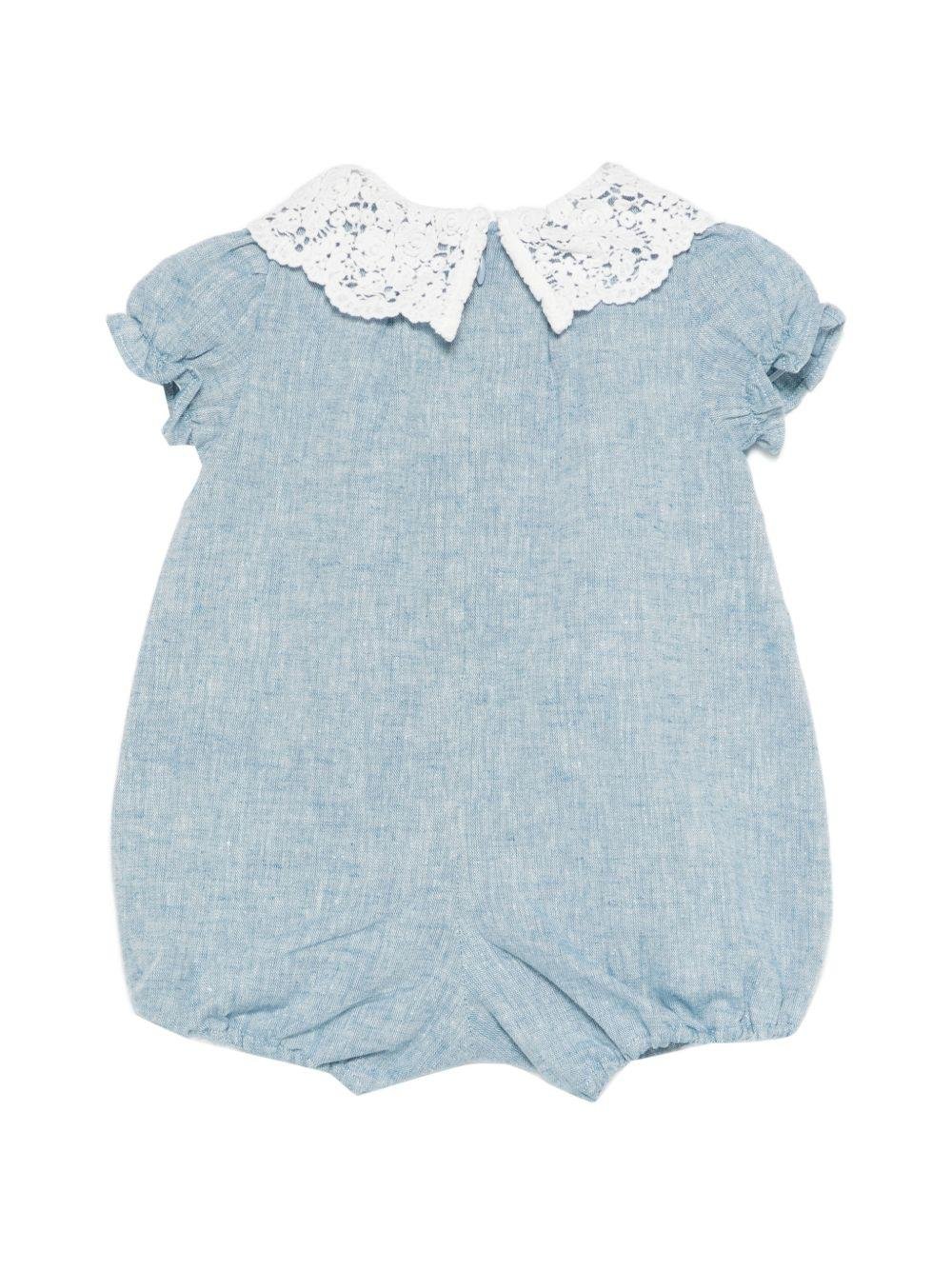 Tutina per neonata Tartine & Chocolat azzurra con dettaglio in pizzo - Rubino Kids