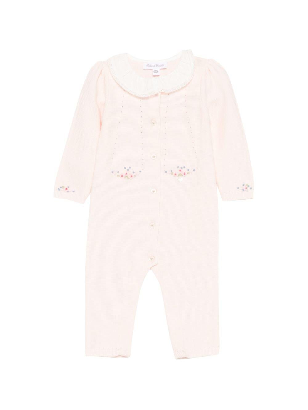 Tutina per neonata Tartine & Chocolate rosa chiaro con ricamo a fiori - Rubino Kids