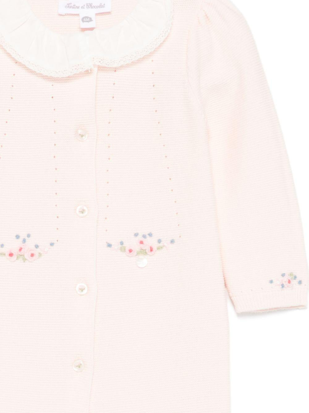 Tutina per neonata Tartine & Chocolate rosa chiaro con ricamo a fiori - Rubino Kids