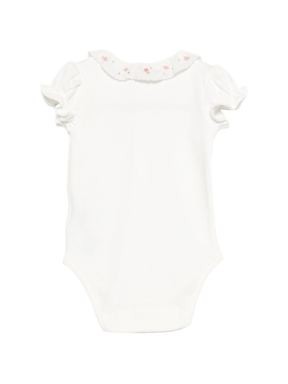 Tutina per neonata Tartine Et Chocolat bianca con colletto alla Peter Pan - Rubino Kids