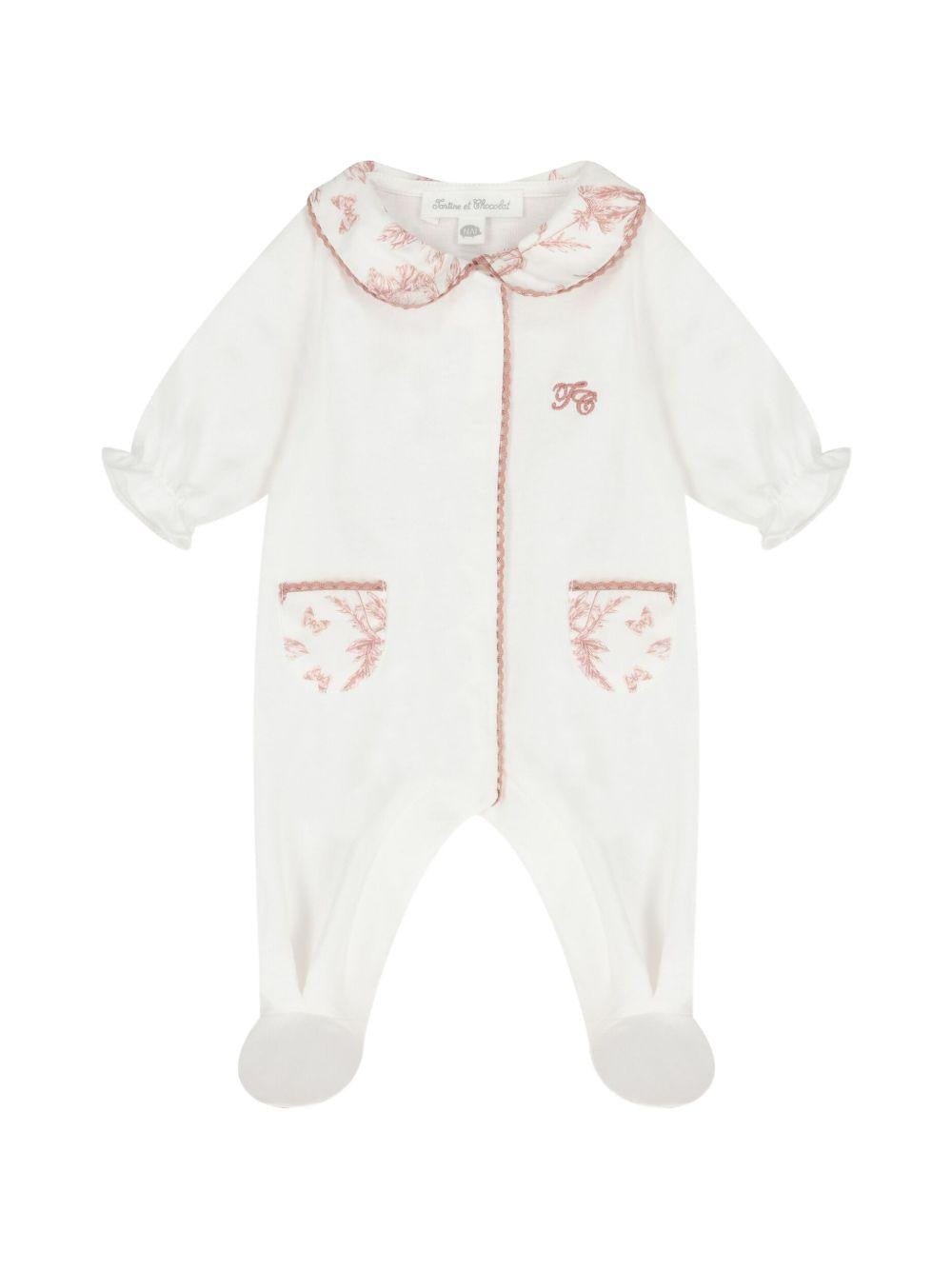 Tutina per neonata Tartine Et Chocolat bianca con stampa a fiori - Rubino Kids