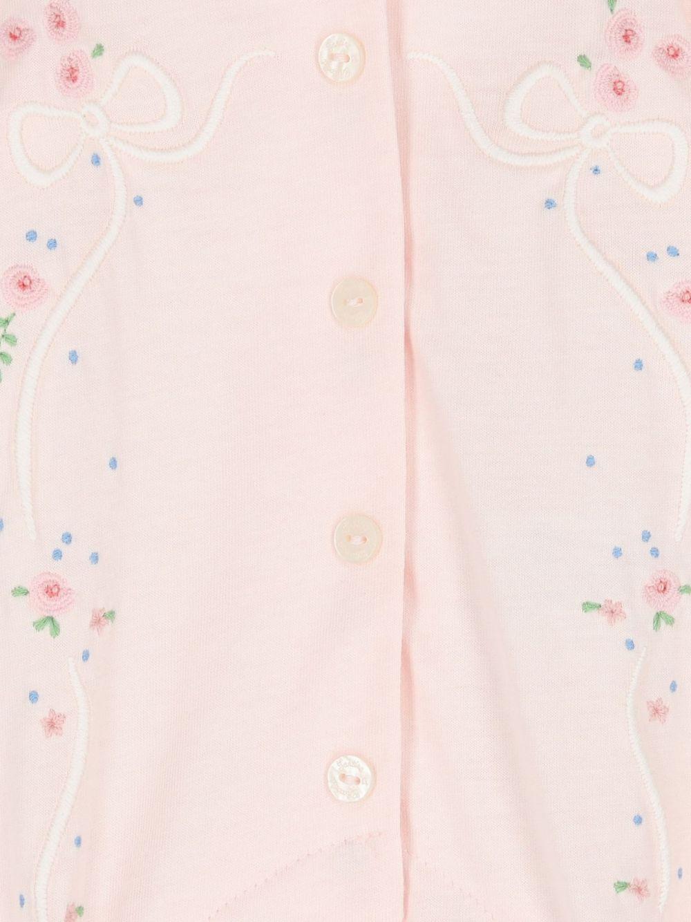 Tutina per neonata Tartine Et Chocolat rosa con ricamo floreale - Rubino Kids