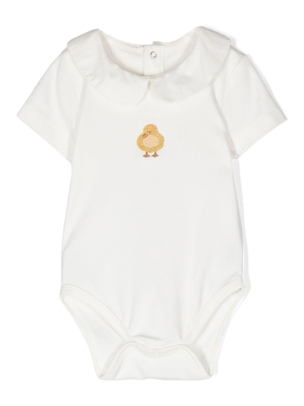 Tutina per neonati Donsje bianca con motivo Duck ricamato - Rubino Kids