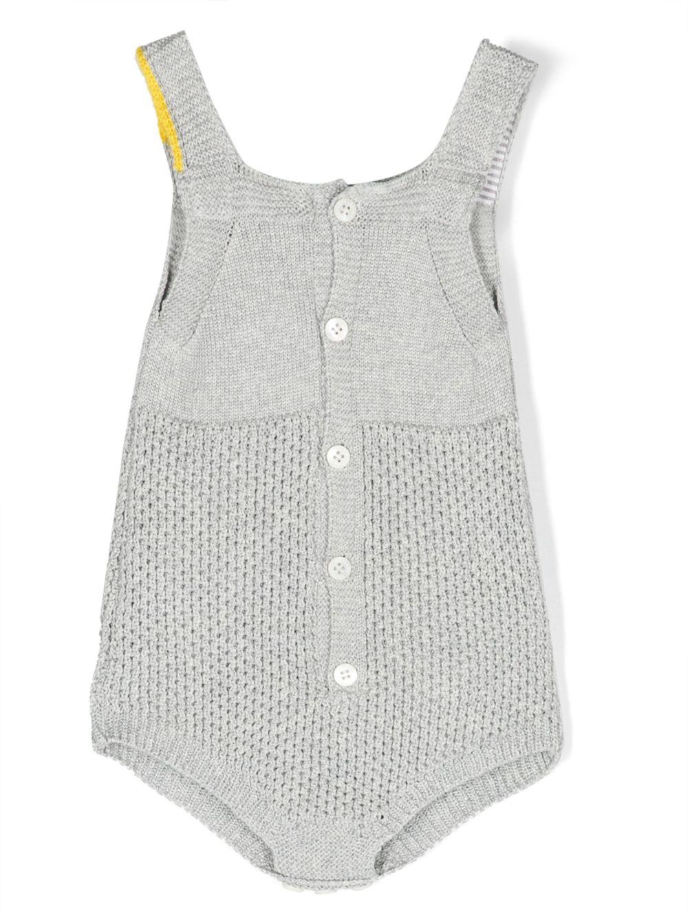 Tutina per neonati Gensami grigia con scollo quadrato - Rubino Kids