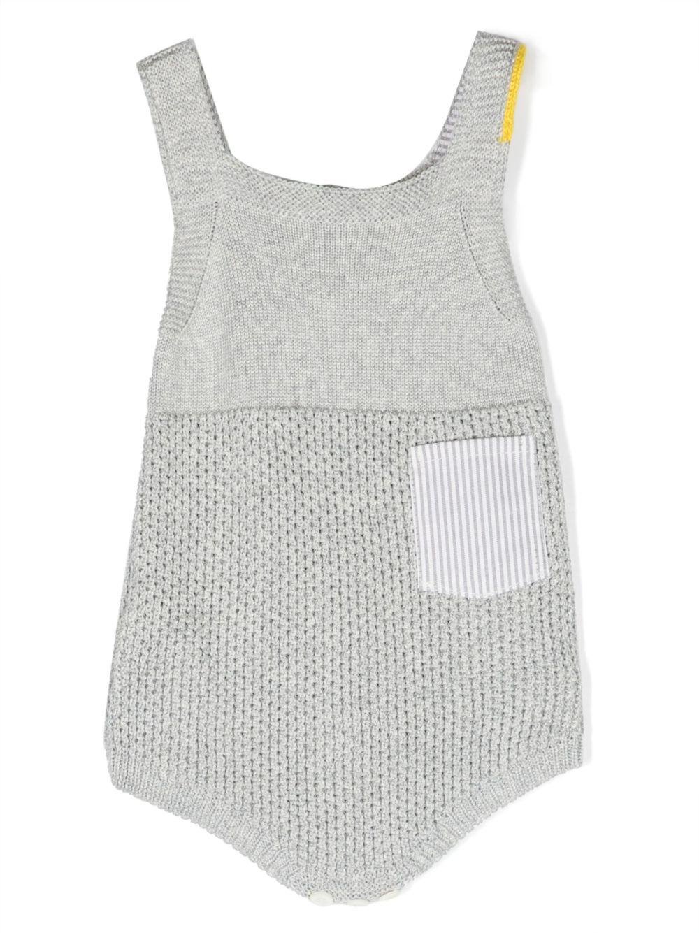 Tutina per neonati Gensami grigia con scollo quadrato - Rubino Kids